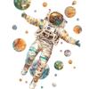 Cartoon Dream Astronaut Planet Wall Stickers Children'S Room Background Decals Bedroom Home Decor Mural
