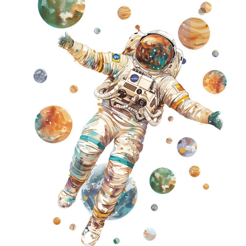 Cartoon Dream Astronaut Planet Wall Stickers Children'S Room Background Decals Bedroom Home Decor Mural