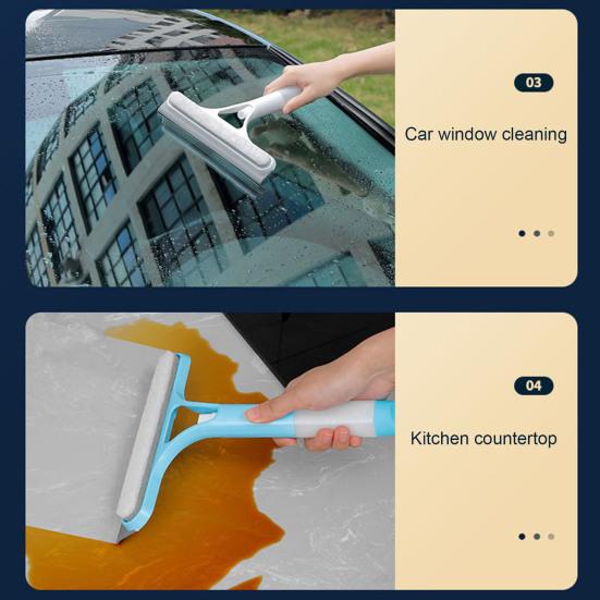 Glass Wiper TPR Soft Dual-Purpose Scraper Watering Can Windows Brush with Scraper Head Kitchen Countertops Spray