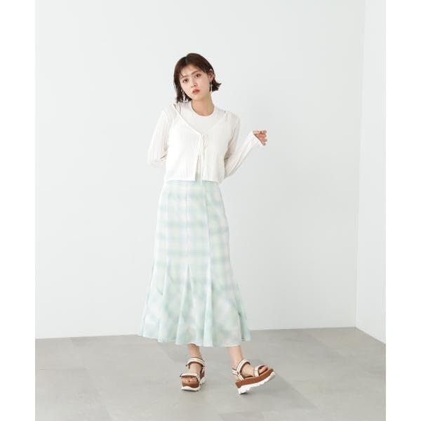Jill by Jill Stuart Ombre Check Mermaid Long Skirt