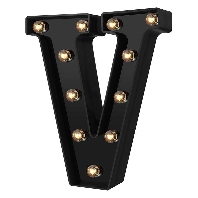 LED Black Letter Light 26 English Night Light Large Luminous Alphabet Lights Wedding Modeling Lamp For Party Birthday Home Bar