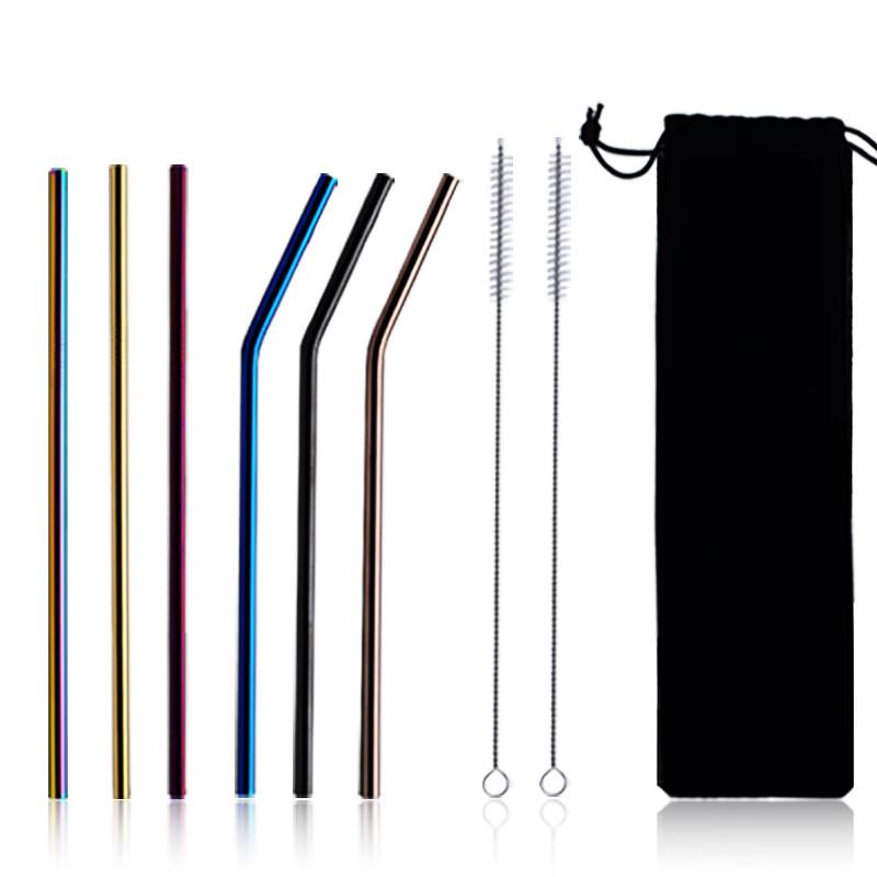ZISIZ Reusable Rose Gold Straight Drinking Straws