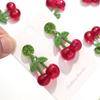 Trendy Acrylic Red Cherry Women's Earrings Cute Fashion Transparent Fruit Drop Earring Sweet Jewelry Birthday Gift