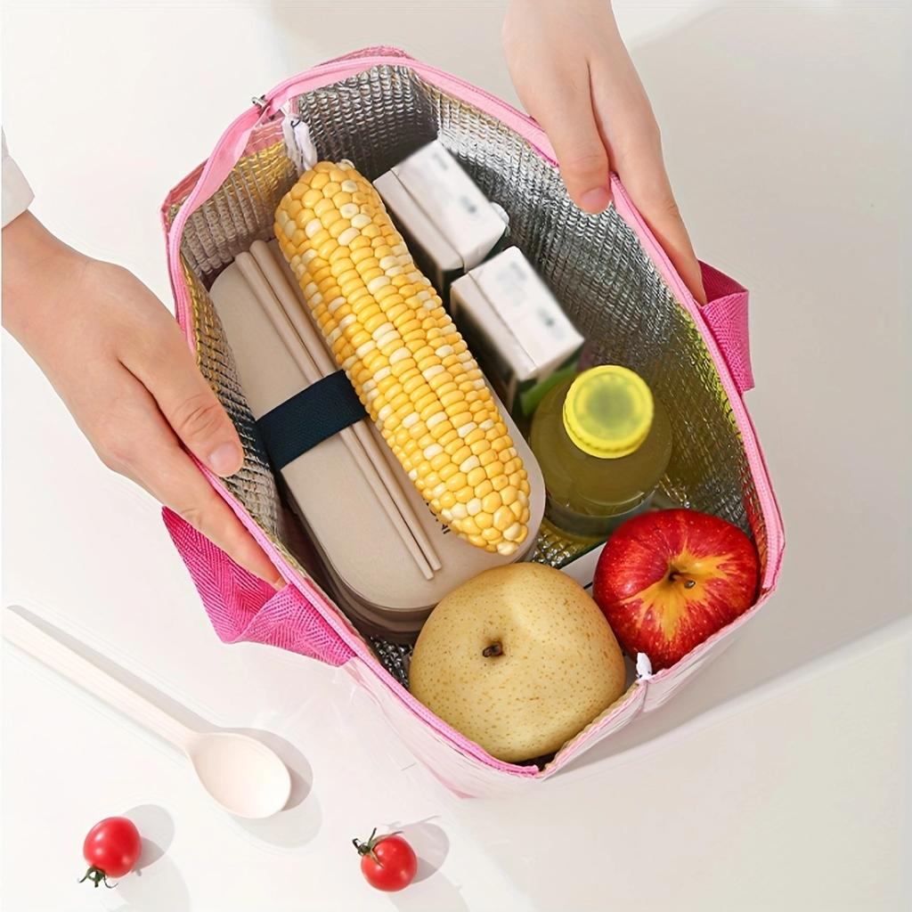 Insulated bag, simple and waterproof, lunch box bag for office workers to carry meals. One piece.