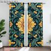 2Pcs Art Flowers Digital Printed Window Curtains Polyester Material Suitable For Living Room Kitchen Bedroom Study Dining Room