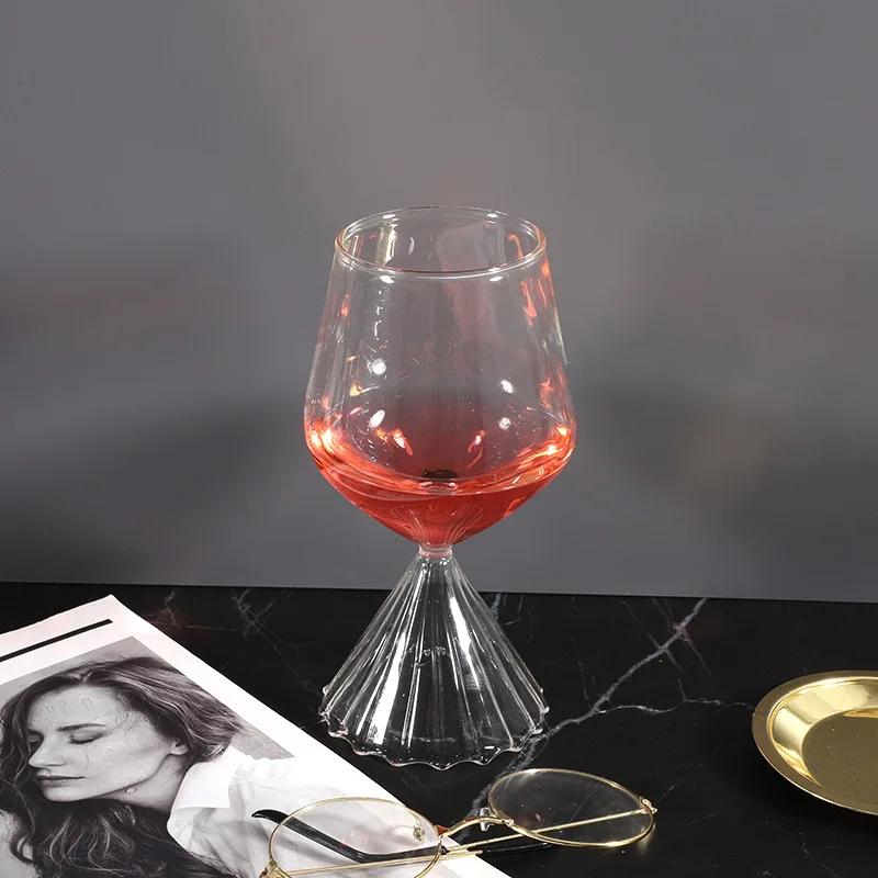 

Современный букет Талия Чаша для мороженого Водный стакан Бокал для шампанского и коктейлей Пробирка Бокалы для вина Цветная ваза из стекла с вертикальным рифлением 301-400ml