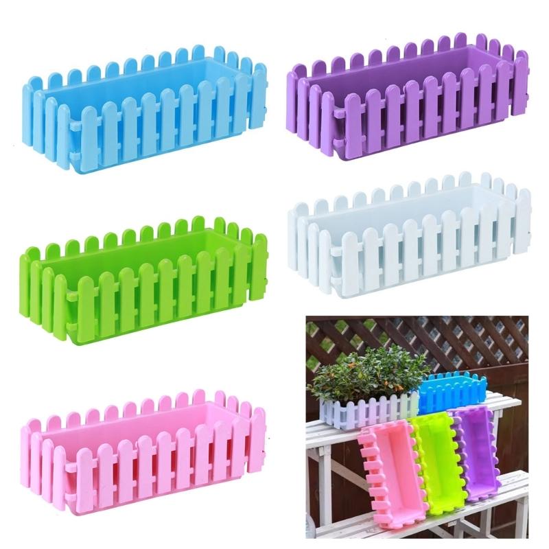 Exquisite Fence Shape Plant Pot Window Flower Box Outdoor Planter Box Planting Fencing Railing Decoration Accessories