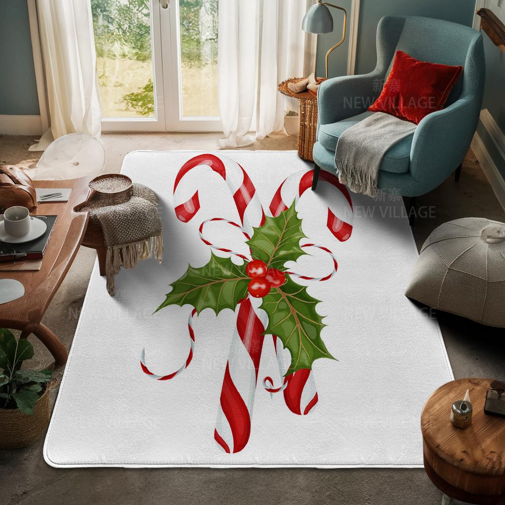 House Entrance Carpet Home Door Mat Living Room Bath Foot Bathroom Non-slip Water Absorption Rugs Bath Merry Christmas Winter