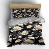 Elegant White Floral Pattern Bedding Duvet Cover Set  (1*Duvet Cover 2*Pillowcases, without duvet insert)