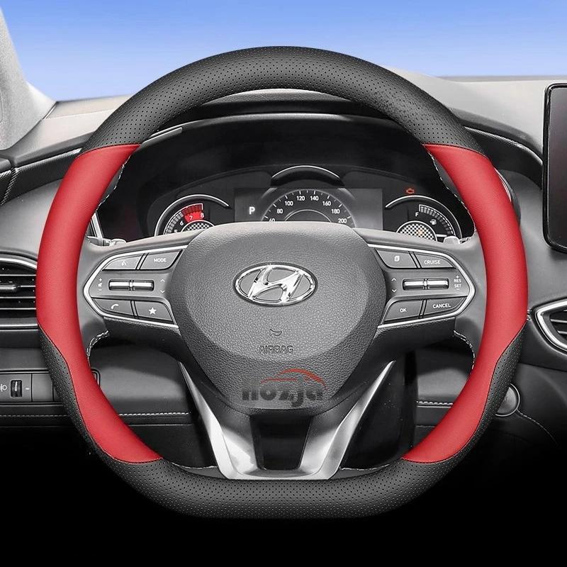 Leder Auto Lenkradbezug für Hyundai I30 Tucson Ioniq N Grand I10 Elantra I30n I20 Ix35 Palisade Ix20 Kona Santa fe