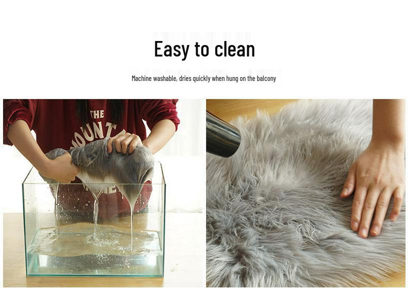 Round Long-Pile Imitation Wool Yoga Mat for Living Room or Bedroom