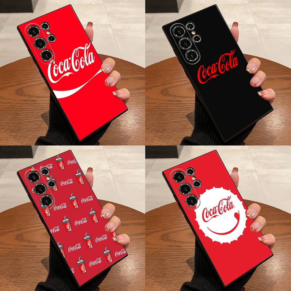 Coca Coke Custom Luxury Black Phone Case For Samsung Galaxy S23 S24 S25 Ultra S22 Plus S21