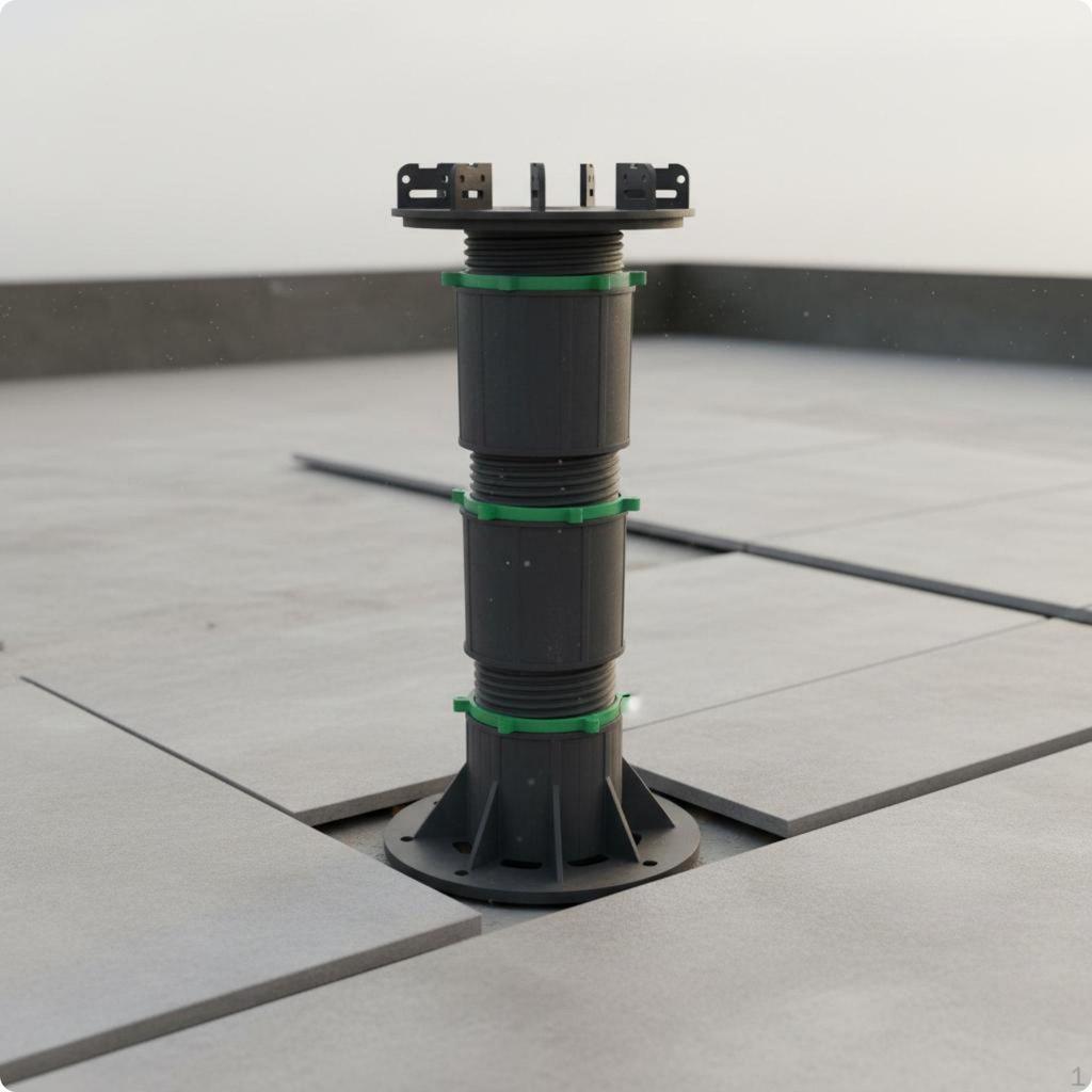 Verstellbarer Terrassenstützfuß Einfach zu nivellieren Erhöhter Boden für Balkon 2535mm