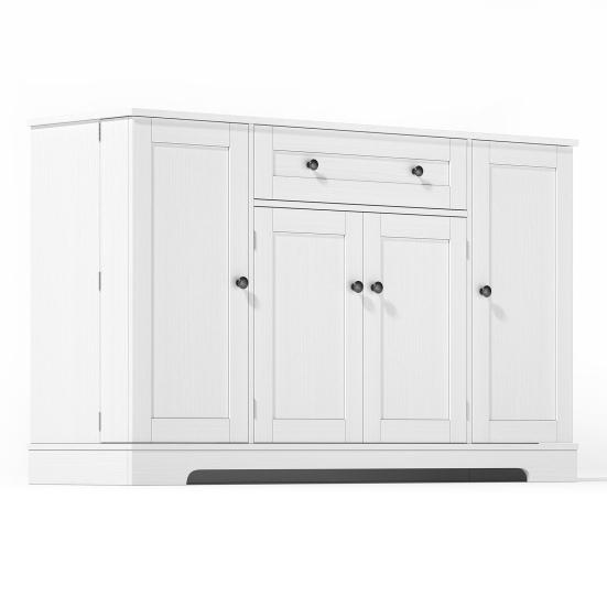 Kitchen Cabinet Multifunctional Buffet 138cm Sideboard with Drawer Shelf Doors And Adjustable Shelves Buffet Modern Design Anti-Tip Protection