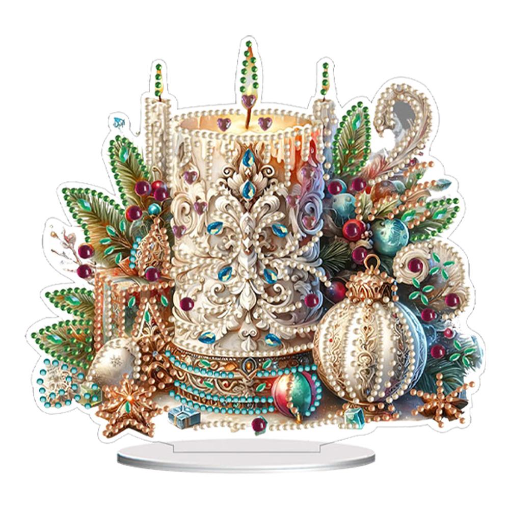 PET Crescent Moon Candle 5D DIY Diamond Art Tabletop Decorations Diamond Painting Desktop Ornament Bedroom Decor