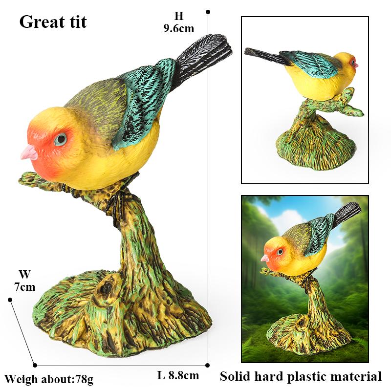 Oenux Bird Nest Animals Peacock Parrot Trogon Hornbill Owl Model PVC Action Figures Big Garden Decoration Cute Kids Toy Gift