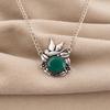 Green Onyx Gemstone Silver Pendant 0.5" 925 Sterling Silver Women Jewelry For Anniversary Gift For Her CP-43-21