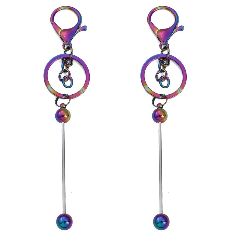 1 Satz ausgefallener DIY-Schlüsselanhänger mit Perlen, passend für große Lochperlen für Frauen und Mädchen, DIY-Schlüsselanhänger, Schmuckherstellung