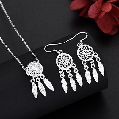 Roztomilý jemný náhrdelník zo striebra 925 Náušnica Šperky pre ženy Lady Retro Set Svadobný darček Trendy