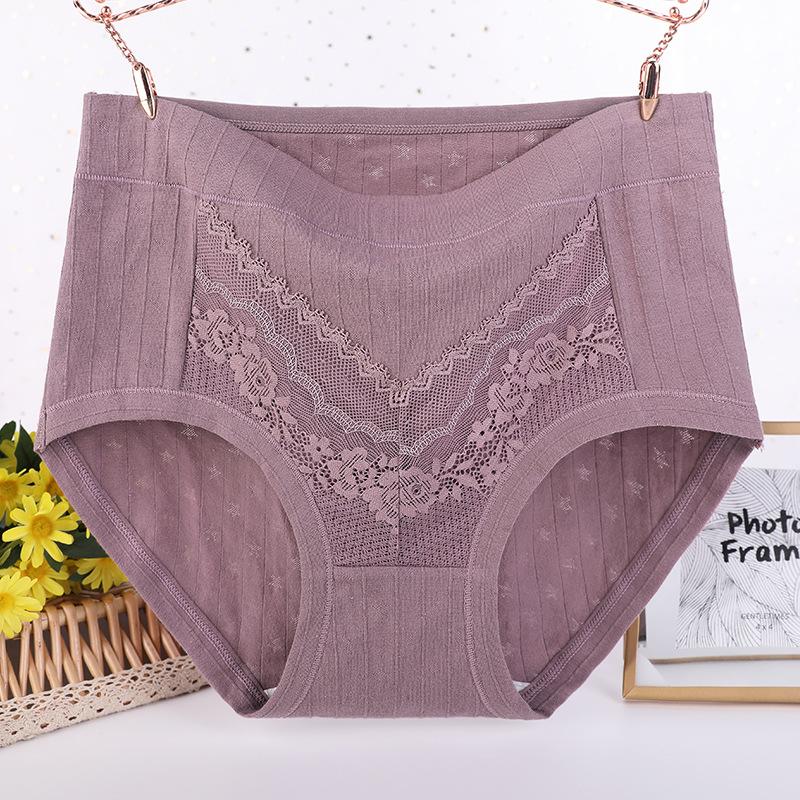 Female Birth Year Big Red High Waist Big Size Middle Aged Mother Underwear for The Elderly