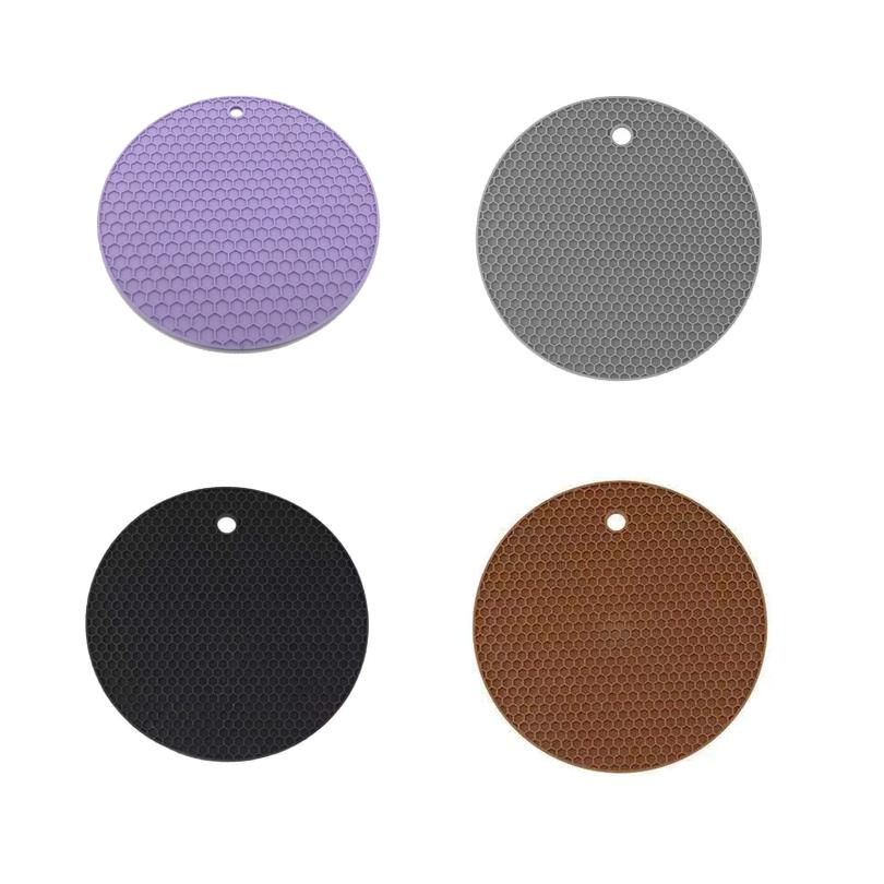 Silicone Anti Scalding Mat Pot Holder Household Kitchen Countertop Protection Heat-resistant Anti Slip Circular Silicone Mat