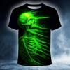 Summer Skull Optical Illusion 3D Print T-Shirts Streetwear Men Casual Oversized O-Neck Short Sleeved T Shirt Tees Tops Clothing