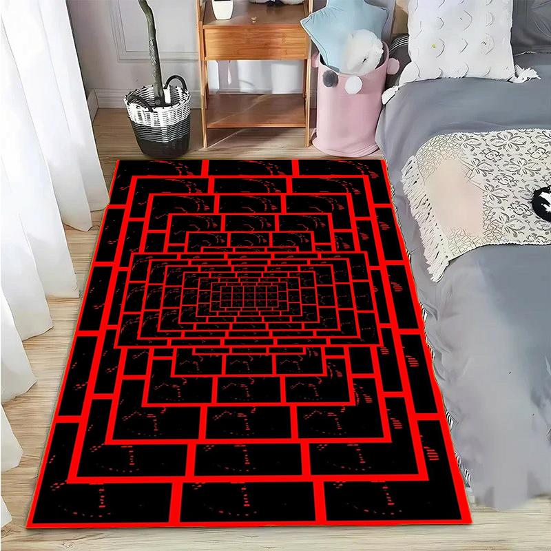 3D Vortex Illusion Area Carpet Rug for Living Room Decor Bedroom  Abstract Geometric Optical Vertigo Carpet Non-slip Floor Mat