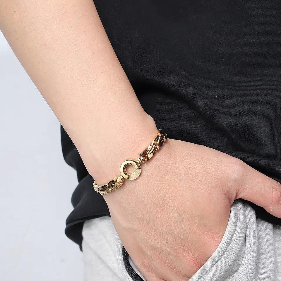 Diamond-encrusted Water Drop Stainless Steel Magnet Bracelet Adjustable Titanium Steel Gold-plated Women's Magnetic Health Bracelet