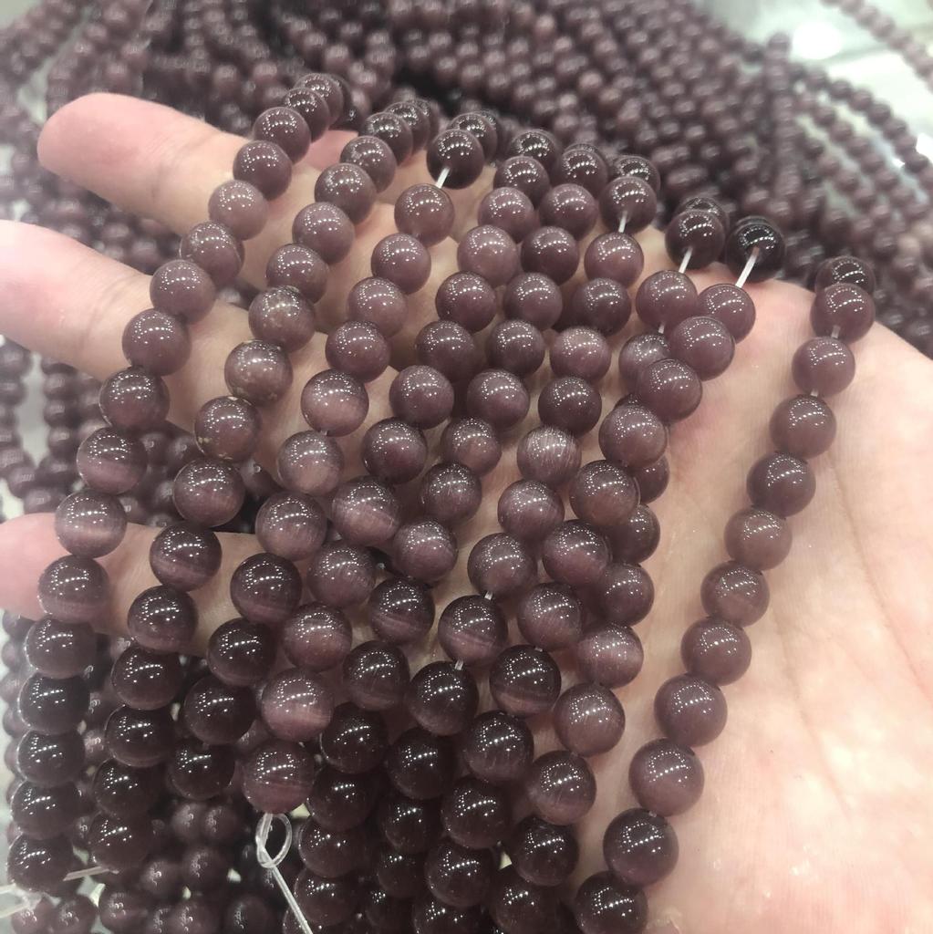 Rosa & Weiße Katzenaugen-Edelsteinperlen - DIY Handgefertigte Stränge für Armbänder