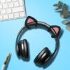 Kwmobile 2x Kompatible Over-Ear-Kopfhörer mit Katzenohren - Silikonaufsatz für Kopfhörer bis zu 2,5-3,8 cm Breite, SchwarzDunkelrosa