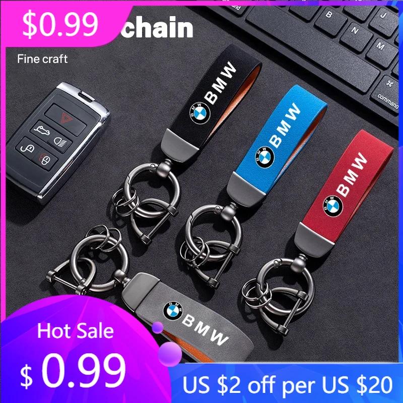 BAGJ1 Hot 2025 Matel Napped Leather Car Key Chain Fine Emblem Key Ring For BMW X1 X2 X3 X5 X4 X6 X7 G30 G20 G32 G11 G12 F40 F30 F20 F1