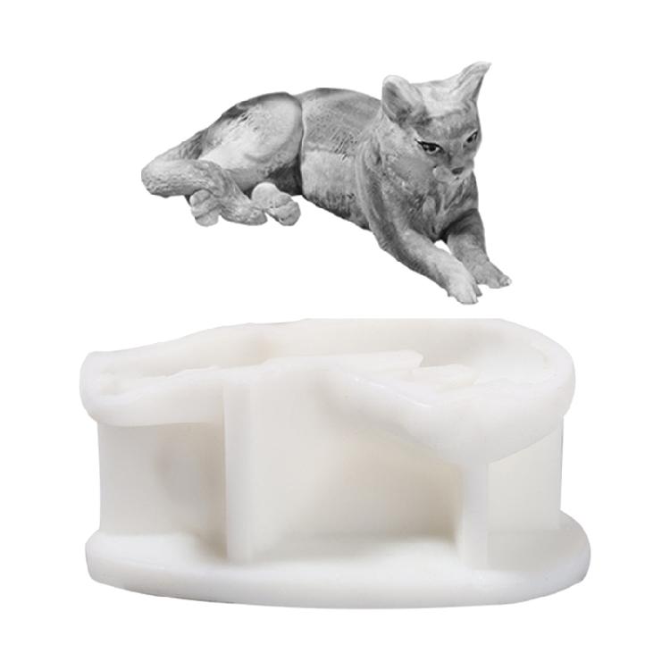 

Форма для изготовления ароматерапевтических свечей Гибкая силиконовая форма для свечей с детализированными лежащими собаками/кошками для любителей рукоделия