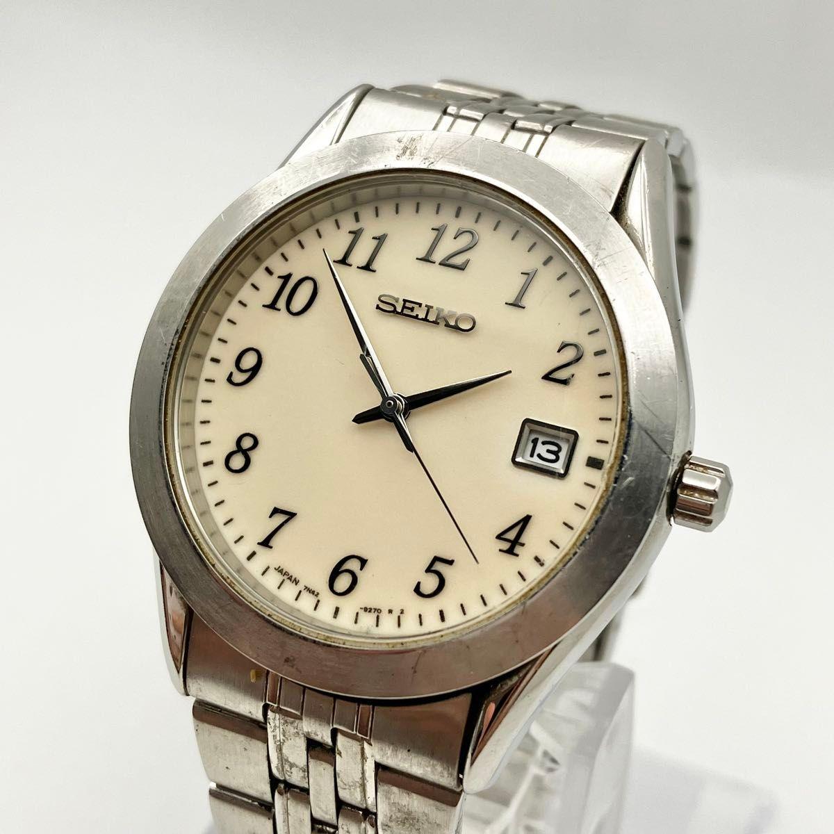 Used Working item SEIKO Men s Watch Quartz Silver Fully Lumibrite Seiko