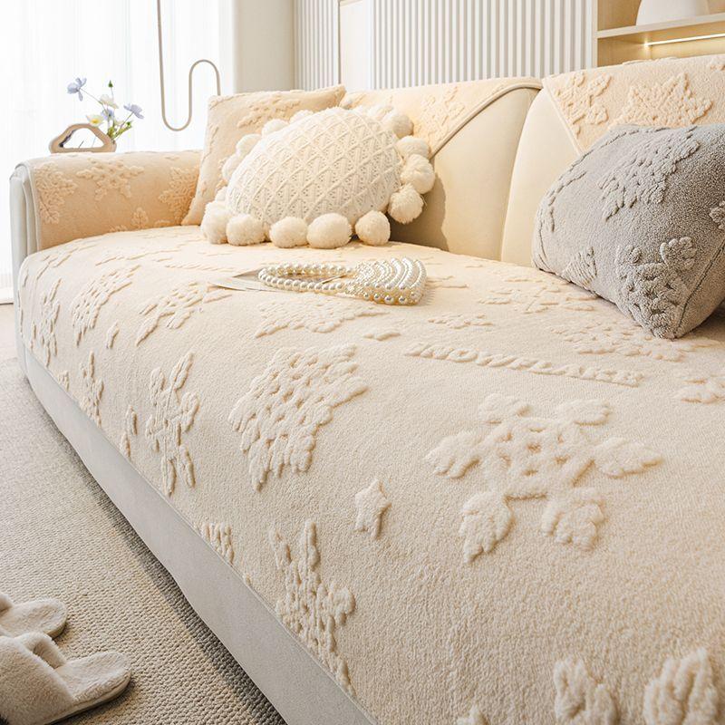 Gentle Dream Winter Thicken Sofa Cover Warm Short Plush High-end Sofa Cushion Sitting Cushion Room Anti Slip Cover Cloth
