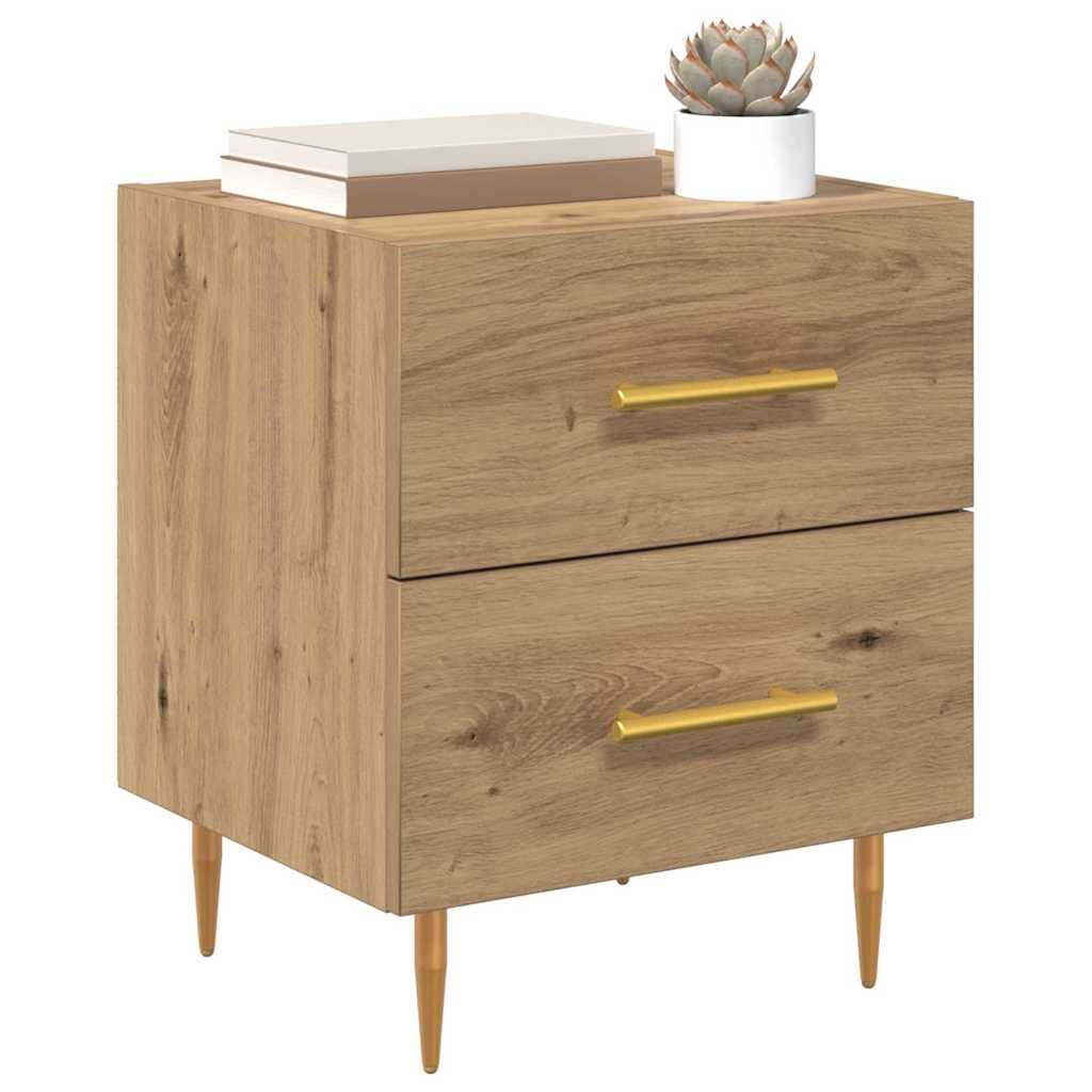 Nightstand Set of 2 Artisan Oak Finish 40 x 35 x 47.5 cm Engineered Wood