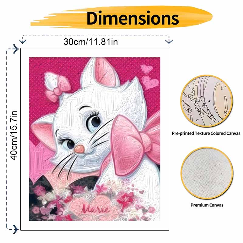 Disney Marie Cat Oil Painting Art Set Handmade Diy Gift Home Decoration