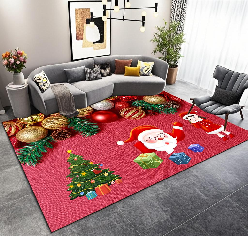 Christmas Large Area Non-slip Luxury Live Room Rug Warm Soft Room Decor Bedroom Carpet Washable Coffee Tables Mat Customizable