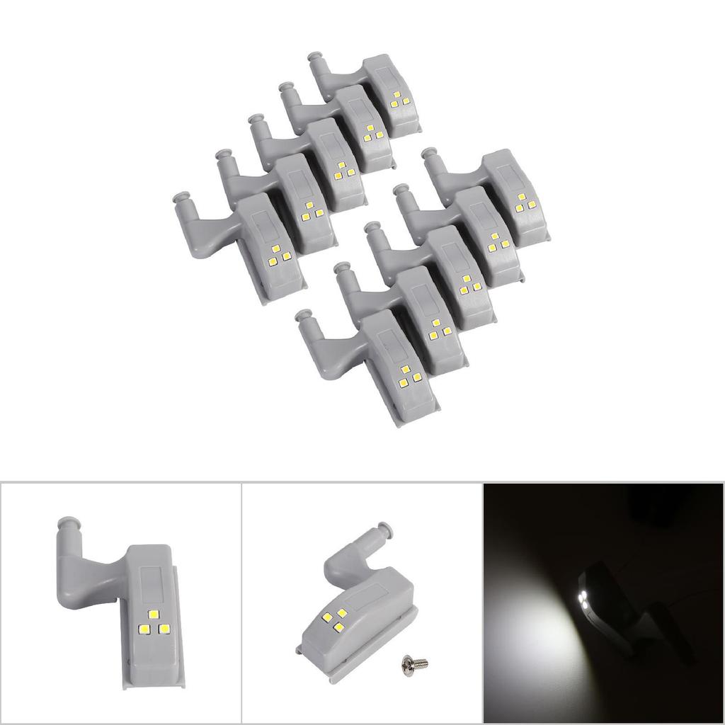 10Pcs Schrank Schrank Schrank Kleiderschrank LED Scharnier Licht Home Küche (Warmweiß)