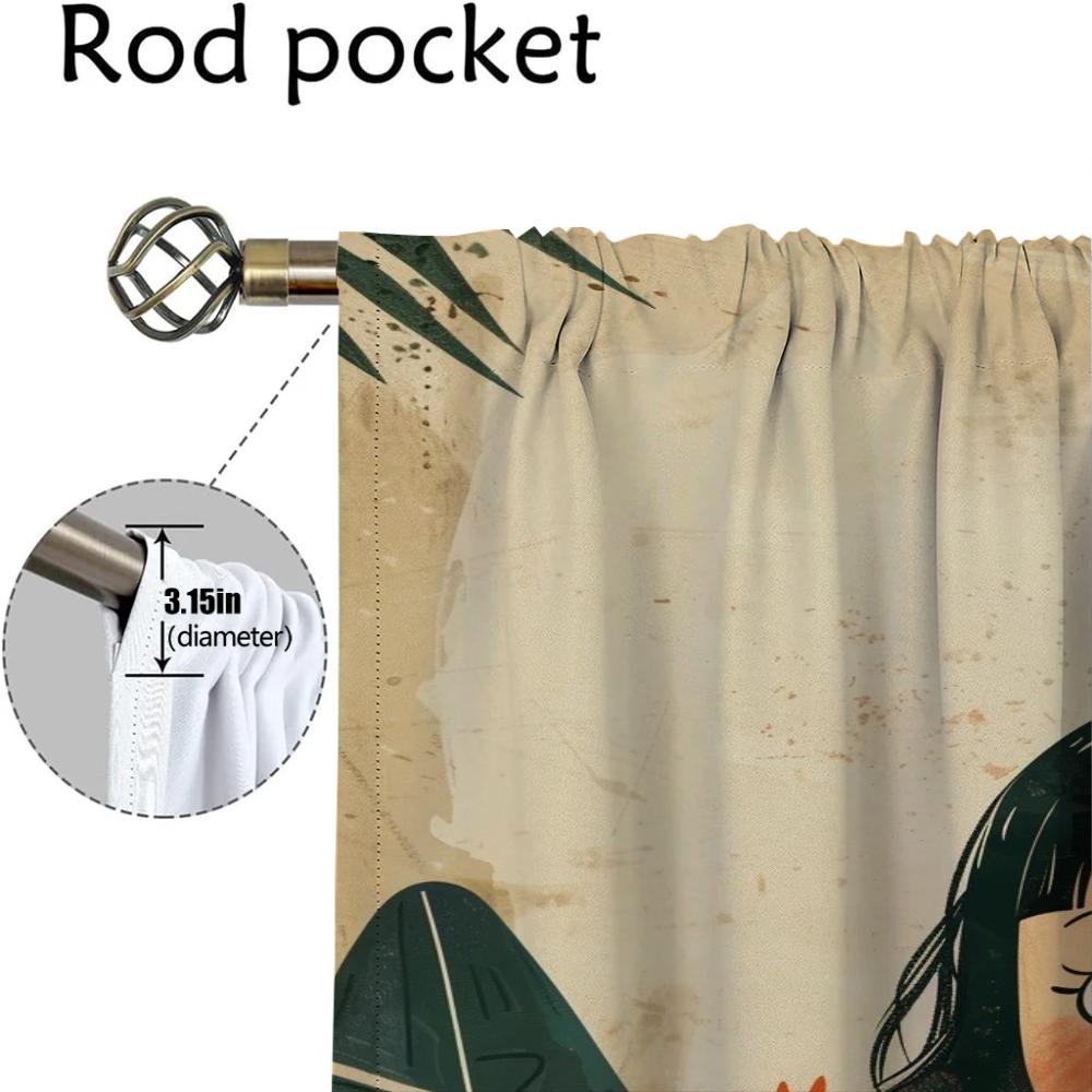 Vorhänge für Schlafzimmer Freches kleines Mädchen Heiminterieur Vorhänge 2 Stück Jalousien Verdunkelungsvorhang Raumteiler Halloween-Dekoration