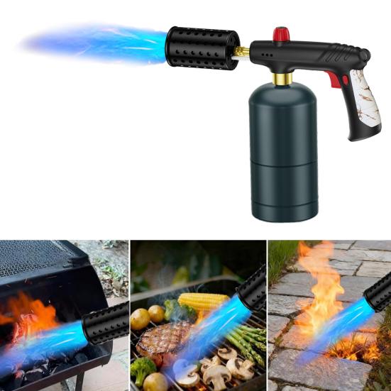 Maçarico a Propano Potente Maçarico de Cozinha para Carvão com Trava de Segurança Multifuncional Maçarico de Soplete para Chef Gadgets de Cozinha para Churrasqueira Sous Vide BBQ