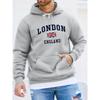 Sudadera con capucha informal de moda para otoño e invierno para hombre, con estampado de Londres, Inglaterra, de manga larga, cálida