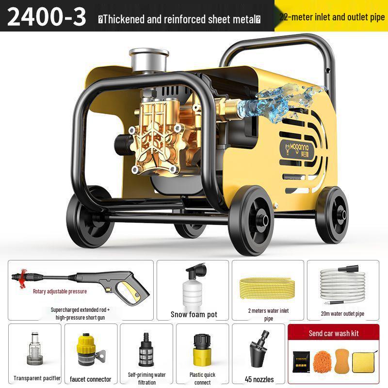 High-Power Portable Car Washer, 220V, Universal Plug-in for Household & Commercial Use