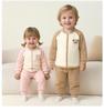 Unisex Baby High-Waisted Padded Pants Set - Thick Warm Cotton Jacket & Pants for Autumn/Winter