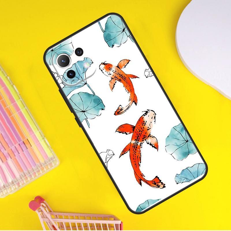 Koi Carp Fish Yin Yang Cover For Xiaomi 14 Ultra 13 11T 12T 13T 14T Pro POCO X7 X6 Pro X3 X5 F3 F5 M6 F6 Pro Case