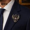 Electroplated Brooch Eagle Metal Pin, Double-Headed Design Lapel Lightweight Pin Anti-Oxidation Strong Buckle Badge for Coats Shirts Bags Accessories