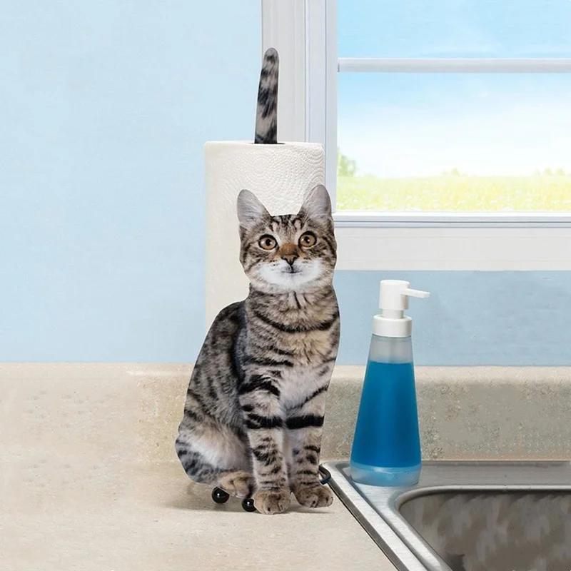Toilet Paper Towel Holder Cat Shape Bathroom Toilet Paper Storage Rack Gift for Cat Lovers Toilet Roll Holder WC Paper Stand