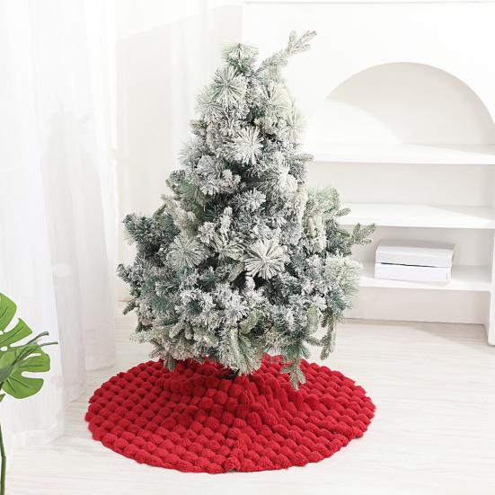 Christmas Tree Skirts Round Plush Xmas Trees Base Cover Carpet Mat Ornaments for Home New Year Party Decoration