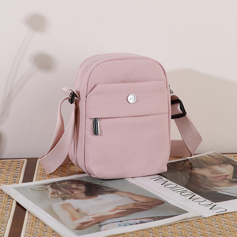 Lightweight Nylon Crossbody Bag with Front Flap Snap Closure Casual Mini Shoulder Purse for Daily Travel