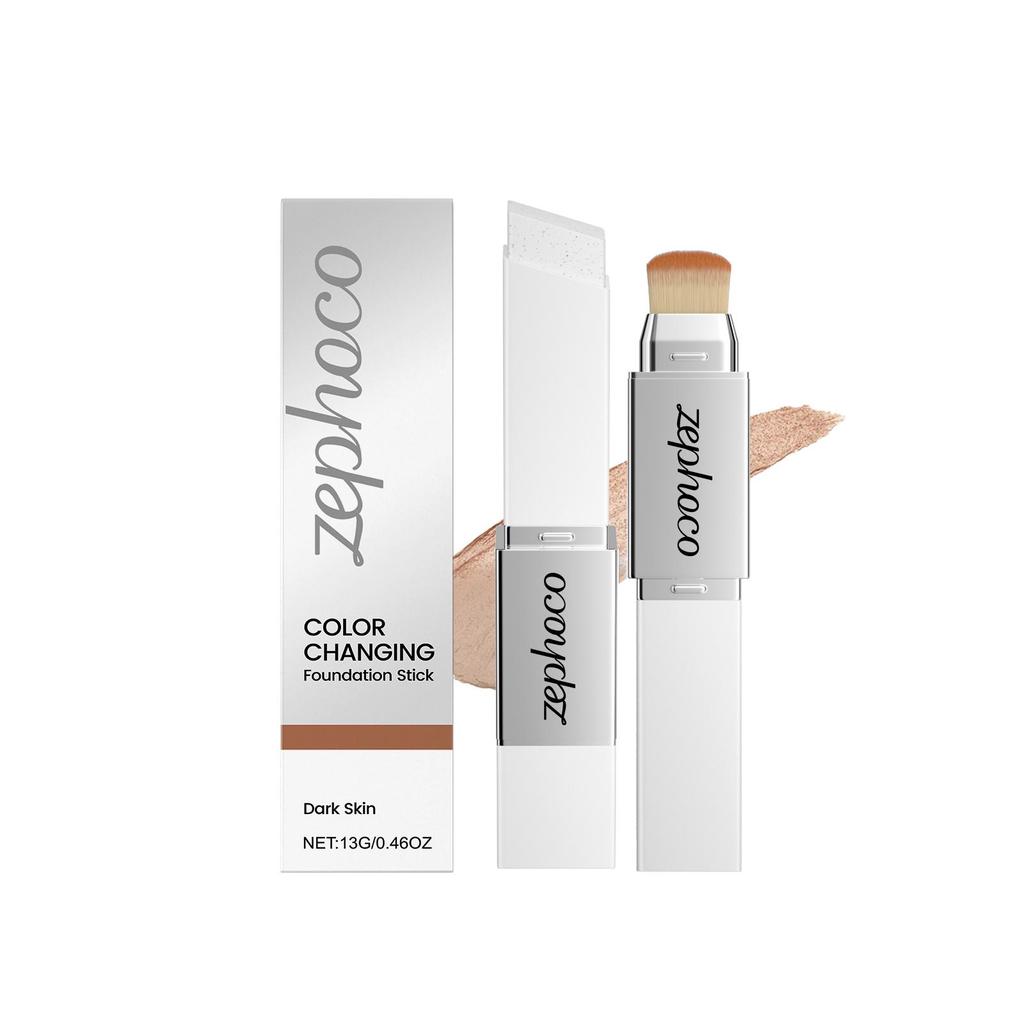Two-in-One Color-Changing Foundation Stick High Concealer Lightweight Brightening Moisturizing Matte Hydrate Lasting Base Makeup