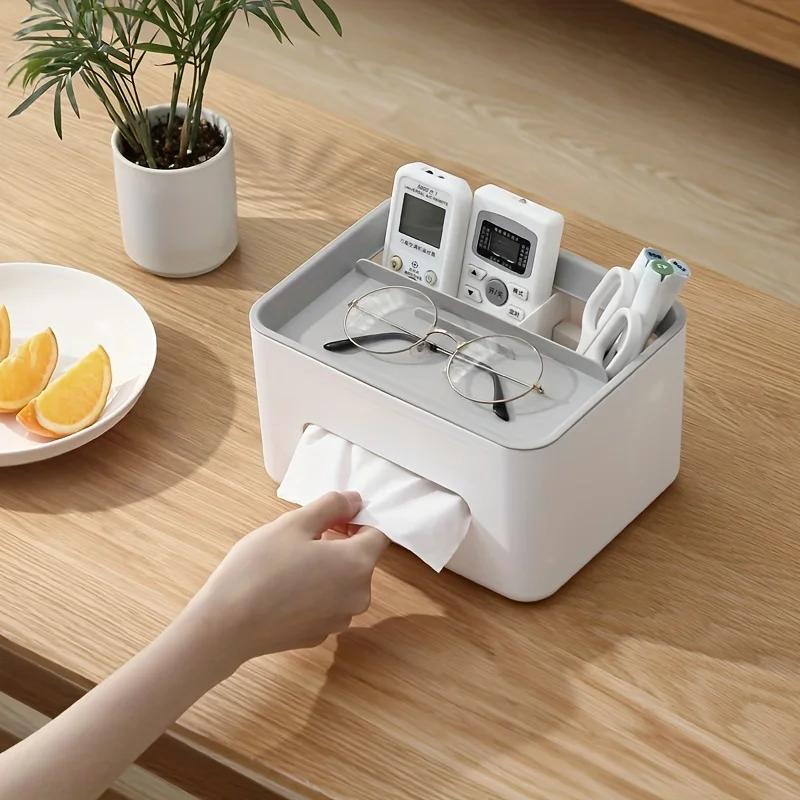 1pc Multifunctional Desktop Storage Box, Drawer Paper Box, Remote Control Sundries Storage Rack Desk Storage Tissue Boxes